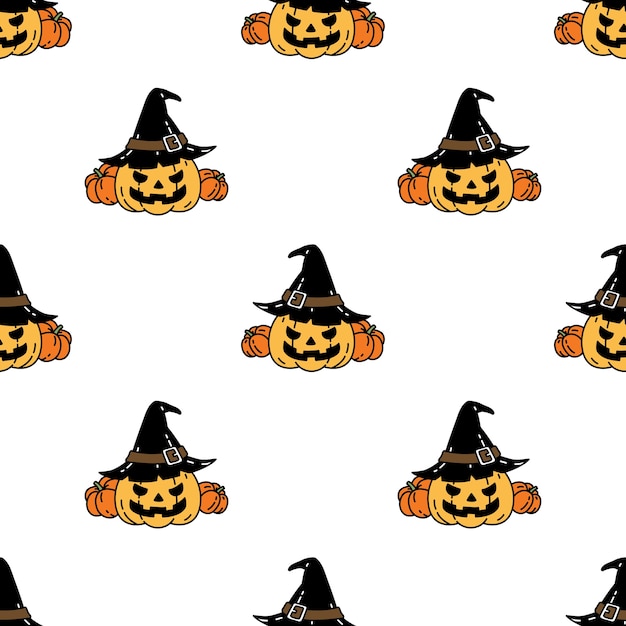 Pumpkin halloween seamless pattern