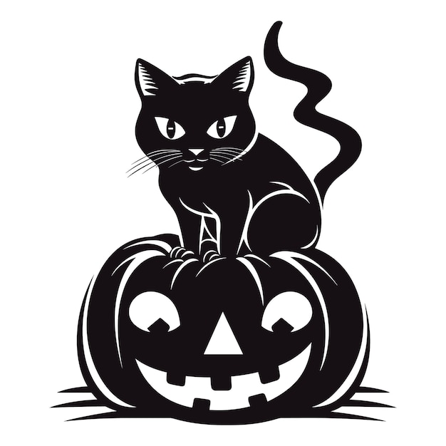 Vettore pumpkin happy halloween stampa spaventosa per il design illustrazione vettoriale