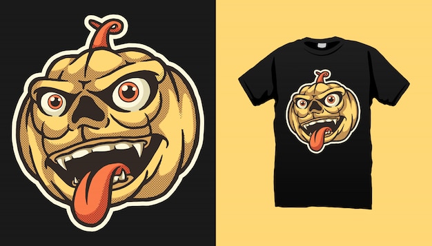 Vector pumpkin head tshirt design