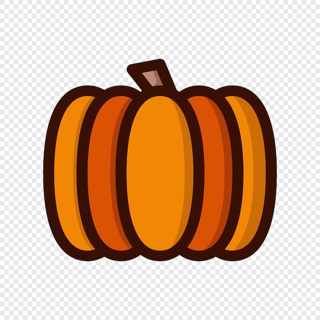 Icona della zucca icona della zucca del fumetto colorato vettore della zucca isolato zucca arancione verdure in stile piatto logo della zucca illustrazione vettoriale