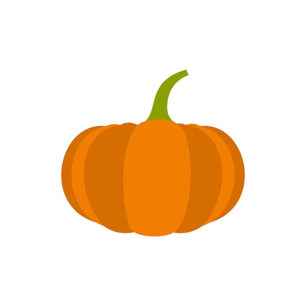 Pumpkin icon in flat style on a white background