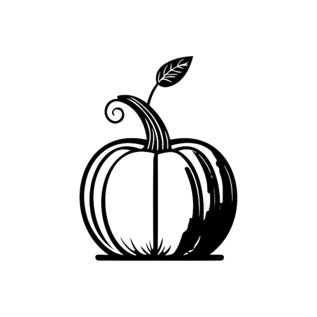 Icona zucca disegno a mano colore nero logo halloween elemento vettoriale e simbolo perfetto