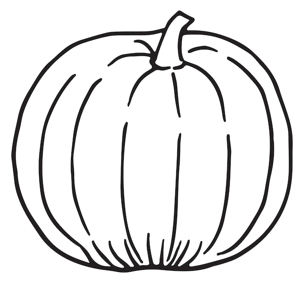 Pumpkin icon Hand drawn vegetable Harvest symbol