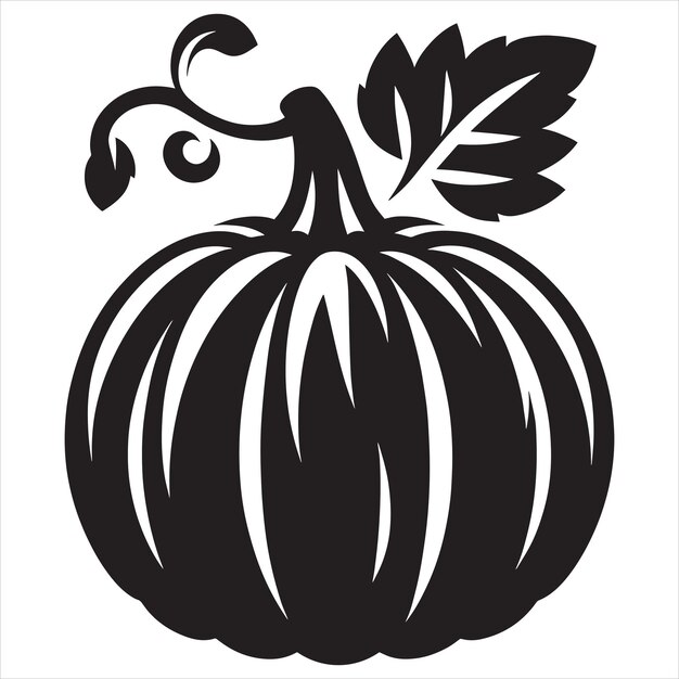 Vector pumpkin icon pumpkin halloween or thanksgiving holiday silhouette vector illustration