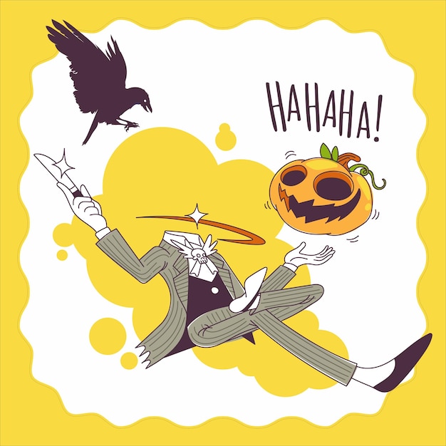 Pumpkin jack halloween vector illustration