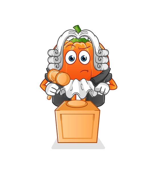 pumpkin judge holds gavel. character vector