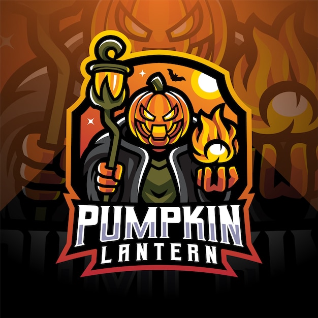 Pumpkin lantern esport mascot logo