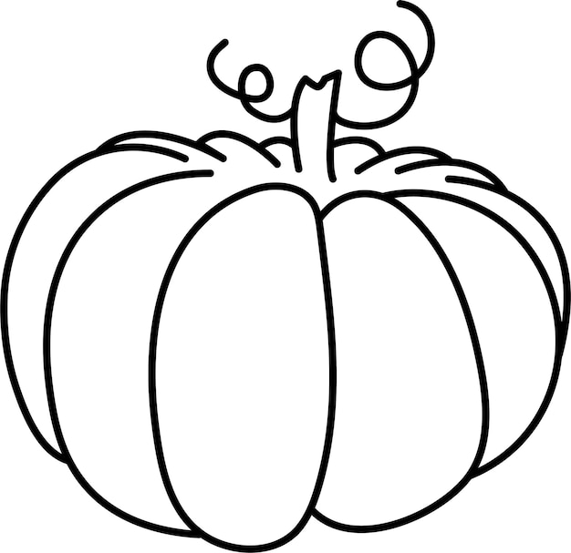 Vector pumpkin line drawing. halloween symbol in simple linear style.