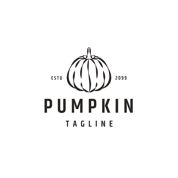 Pumpkin logo concept Flat icon design template