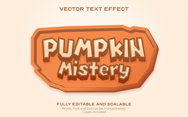 Vector pumpkin mystery halloween text effect