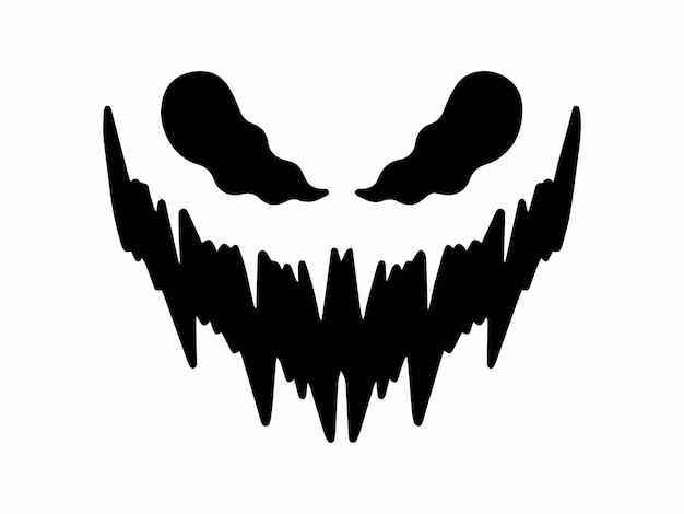 Vector pumpkin of ghost halloween scary face