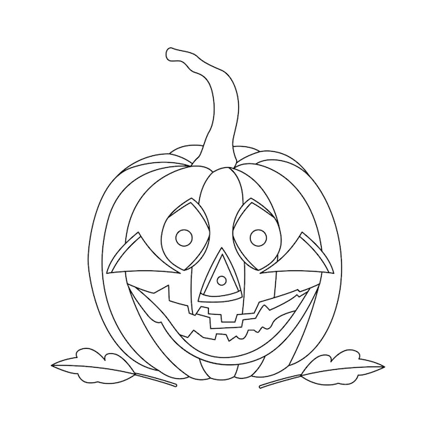 Pumpkin outline single line art design