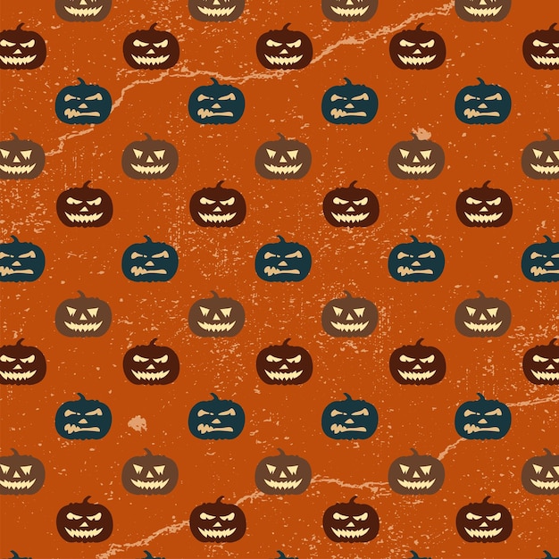 Vector pumpkin pattern in halloween style