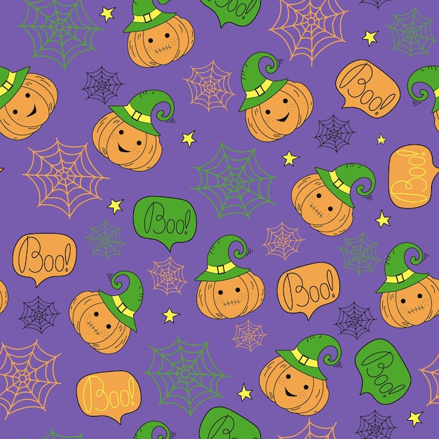 Vector pumpkin pattern halloween