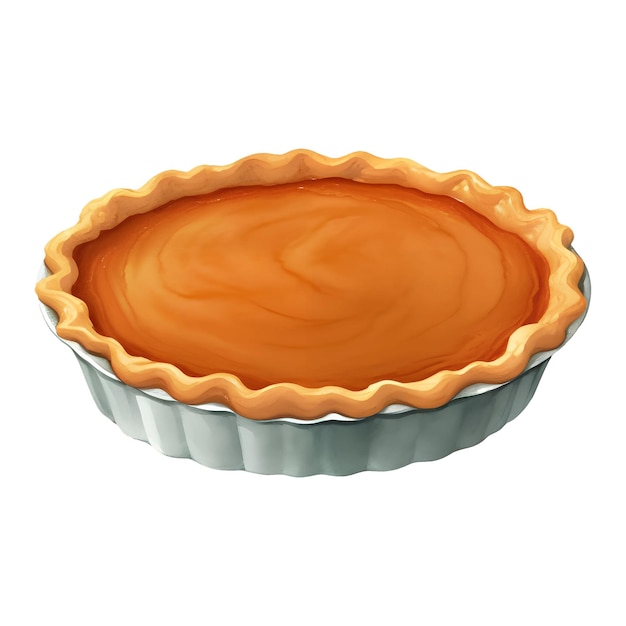 Pumpkin pie isolated hand drawn painting illustration