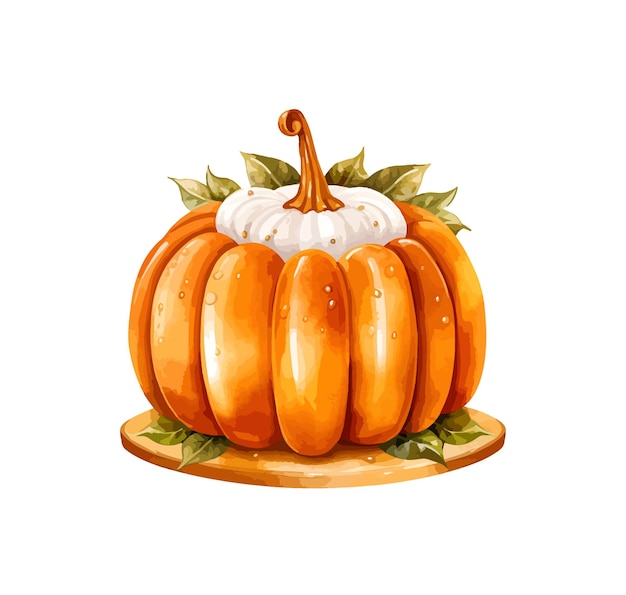 Vettore illustrazione di clipart vettoriale di torta di zucca con sfondo isolato