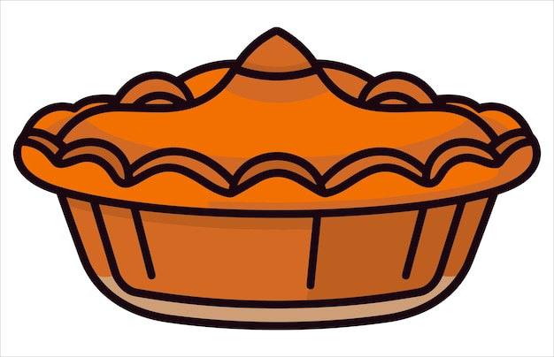 Vector pumpkin pie vector illustration a whole pie a slice and a whole pie with a slice missing