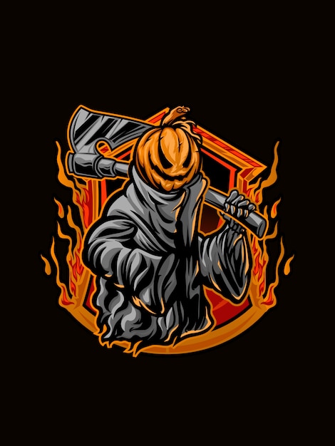 Pumpkin reaper illustration