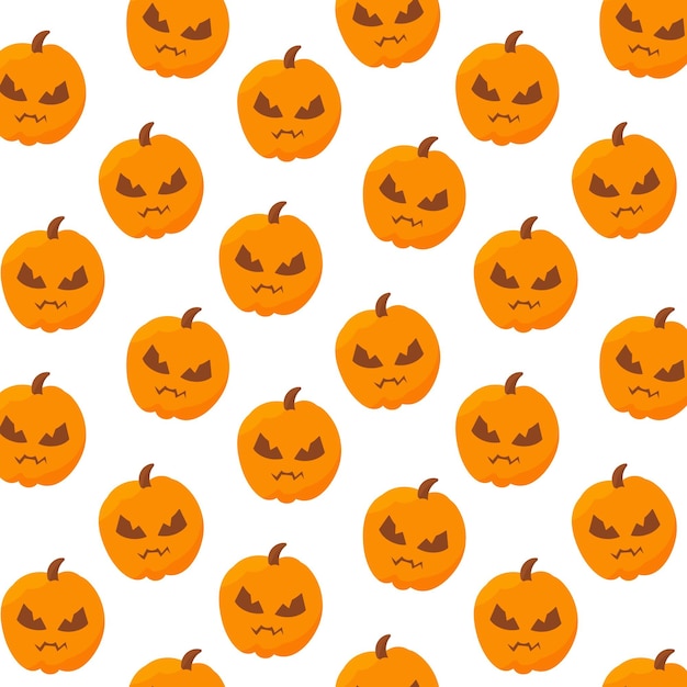 pumpkin scary halloween autumn pattern textile background vector