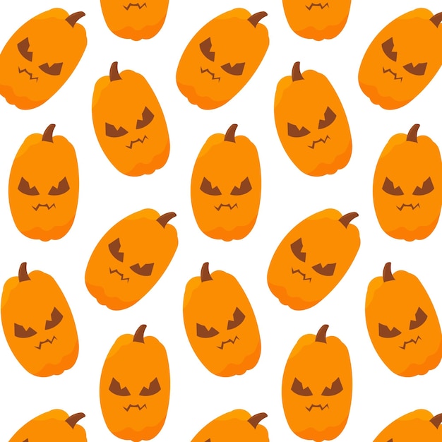 Vector pumpkin scary halloween autumn pattern textile background vector