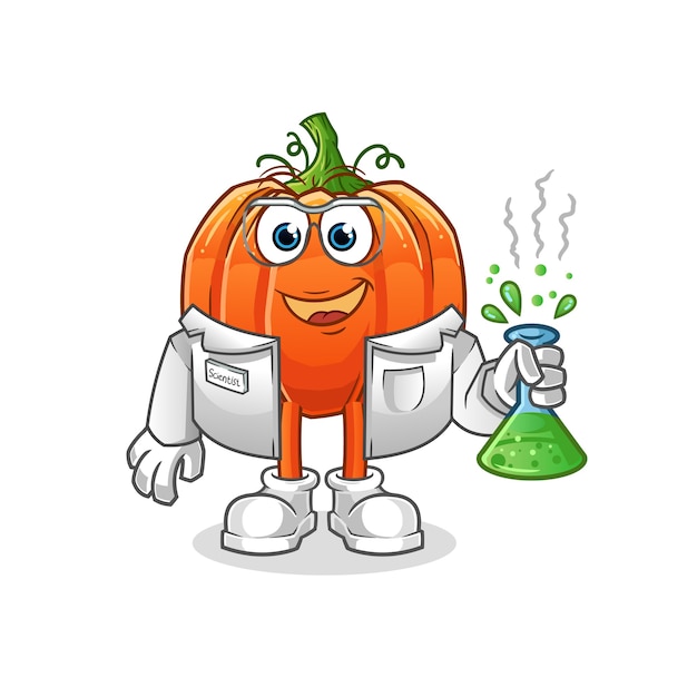 Pumpkin scientist character illustration