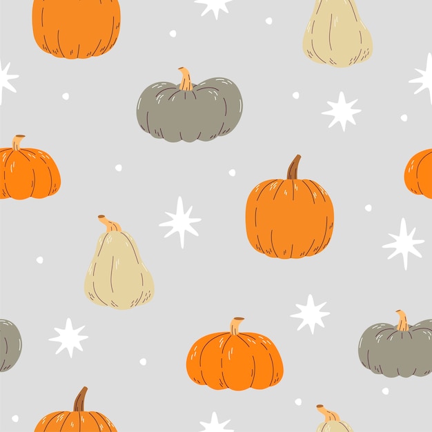 Pumpkin seamless pattern Pumpkin background for Harvest festival or Thanksgiving day