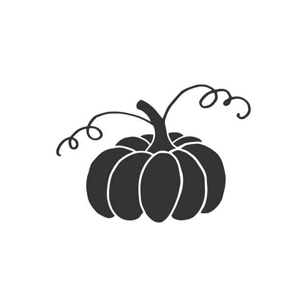 Pumpkin silhouette Thanksgiving and Halloween Elements Autumn pumpkin