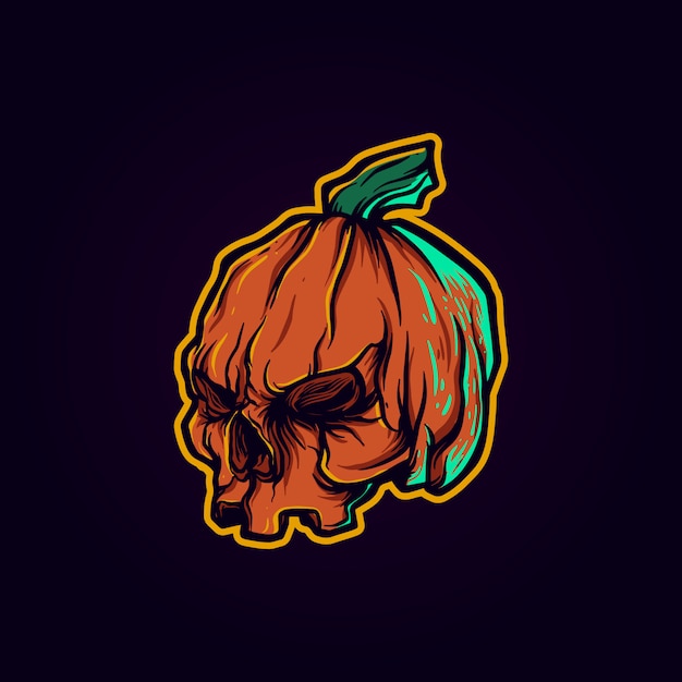 Pumpkin skull halloween
