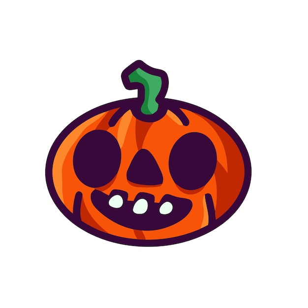 Pumpkin Skull Hallowen Doodle Icon