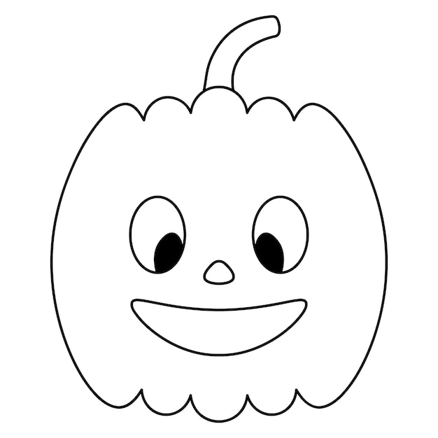 Pumpkin. Smiling facial expression. Sketch. Halloween symbol. Nice grimace. Jack-lantern