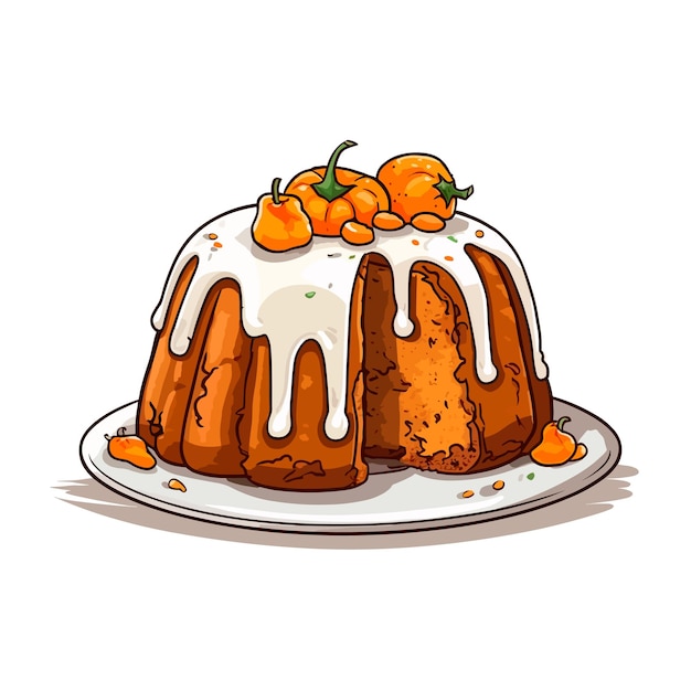 pumpkin spice cake Cartoon Vector Illustration