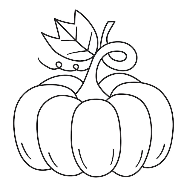 Premium Vector Pumpkin template printable black colored outlines design