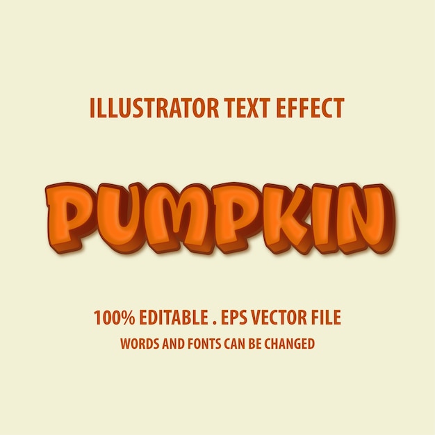 Vector pumpkin text style effect