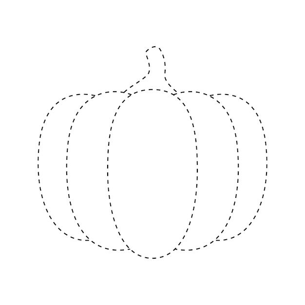 Pumpkin tracing worksheet for kids