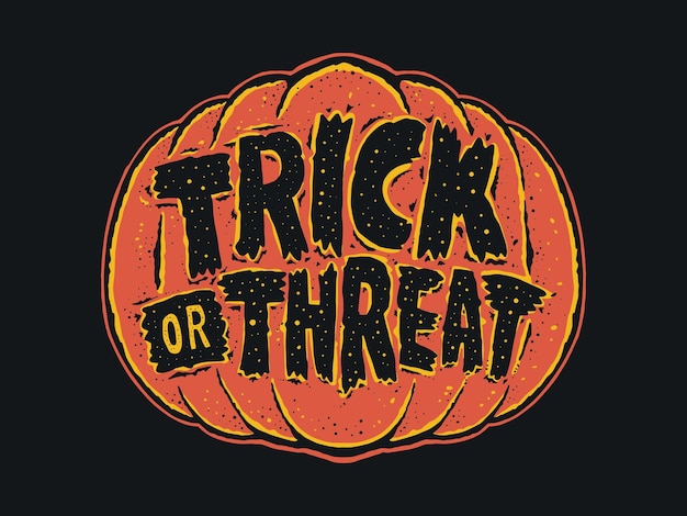 Vector pumpkin trick or threat illustration