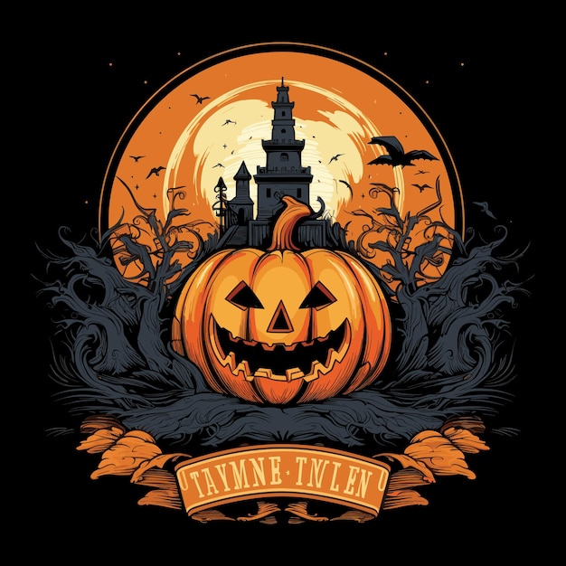 Pumpkin tshirt design vector for halloween day