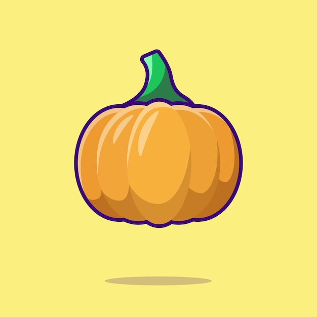 Pumpkin Vegetable cute flat cartoon vector icon illustration food nature icon concept isolated