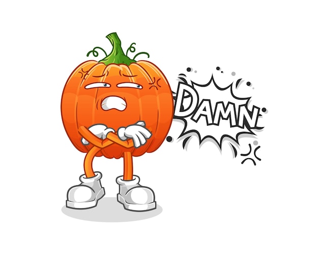 pumpkin very pissed off illustration. character vector