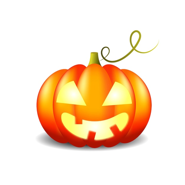 Тыква на белом фоне Черная тыква с улыбкой для вашего дизайна на праздник Хэллоуин