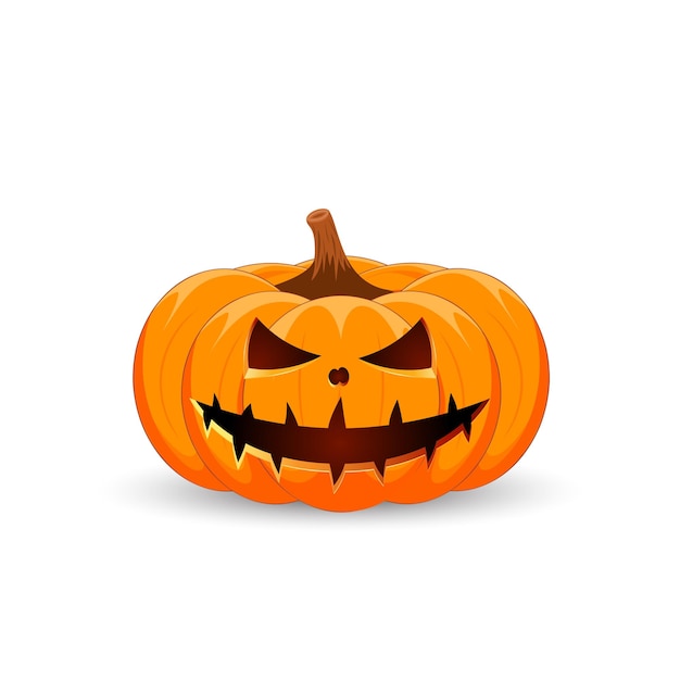 Pumpkin on white background The main symbol of the Happy Halloween holiday