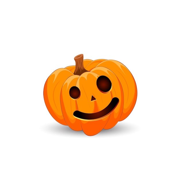 Pumpkin on white background The main symbol of the Happy Halloween holiday