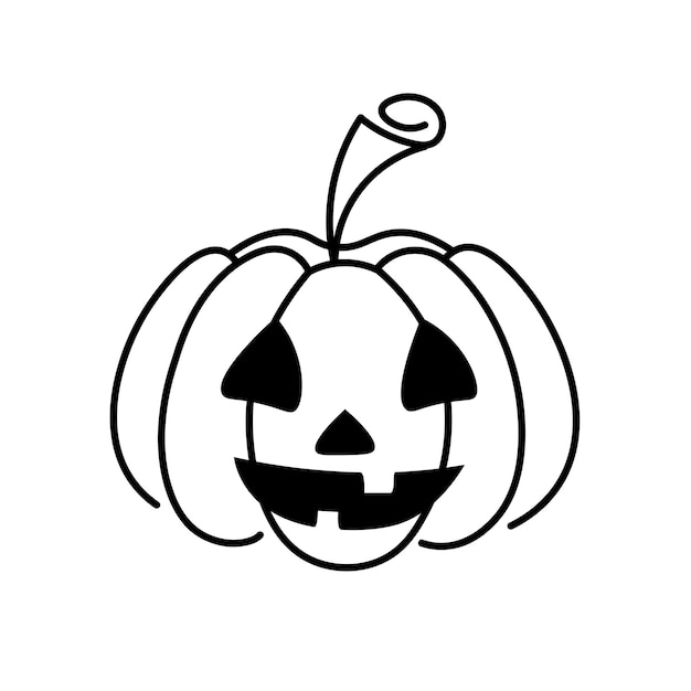 Pumpkin on white background Pumpkin with smile for your design for the holiday Halloween