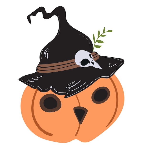 Pumpkin in a witch's hat