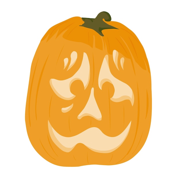 ベクトル 怯えた顔のかぼちゃ