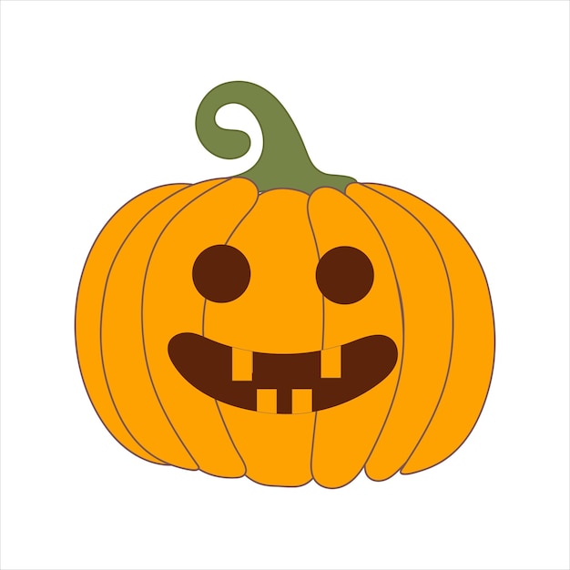 Pumpkin with cheerful emotion on holiday of halloween