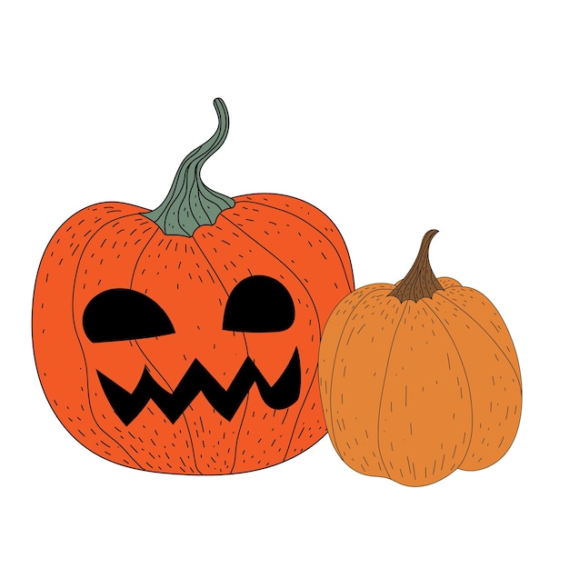 Halloween scary pumpkin in flat style Holiday cartoon concept 3489206  Vector Art at Vecteezy