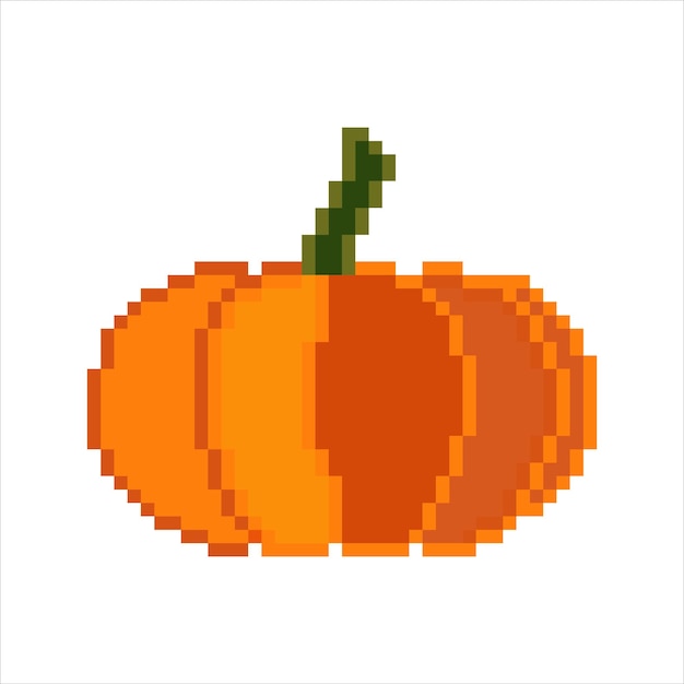 Pumpkin with pixel art. vector illustration isolated on white background.