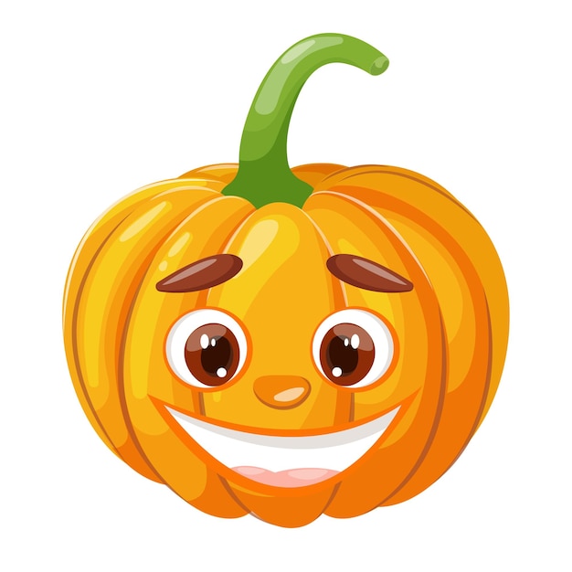 Vettore una zucca con una faccia sorridente.