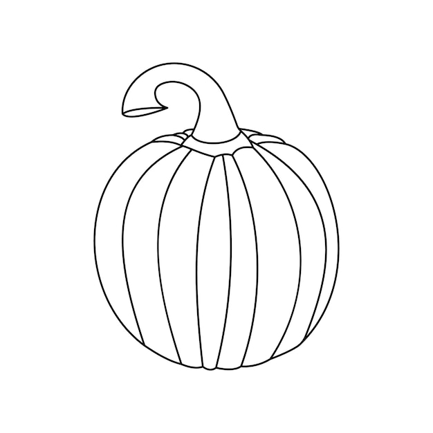 Pumpking single continuous one line out line vector art drawing and tattoo design