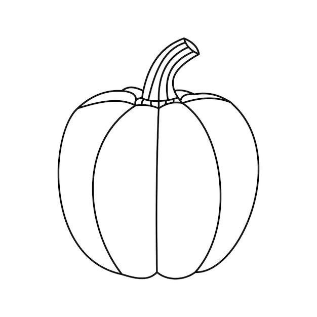 Pumpking single continuous one line out line vector art drawing and tattoo design